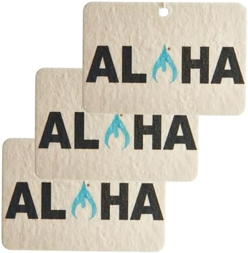 ulu Lagoon Hanging Car Air Freshener | Tropical Beach Coconut Surf Wax Scent Mini Wave | Long Lasting Car Freshener, Closet and Beyond | Made In USA | 3 Pack (Aloha) by uluLAGOON