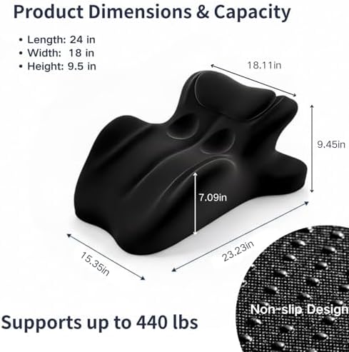Couples Pillow, 27° Ergonomic Memory Foam Wedge Pillow – Multi-Position Back & Lumbar Support For Sleeping, Reading & Relaxing(Gray) - Image 7