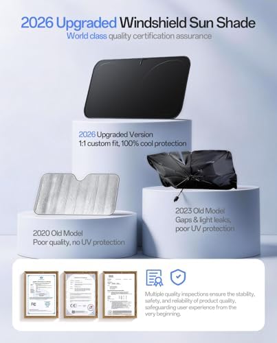 Windshield Sun Shade for Subaru Forester 2000-2026, Custom Fit Sunshade, 100% UV Block & Heat Insulation, Foldable Car Sunshade with Storage Bag, Protect Interior Accessories - Image 4
