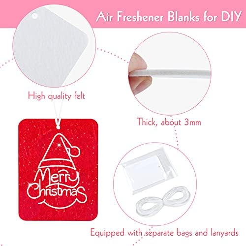 MIAHART 30 Piece Sublimation Air Freshener Blanks with Bags, DIY Scented Hanging Felt Heat Transfer Air Freshener for Car Home Interior Decor - Image 6