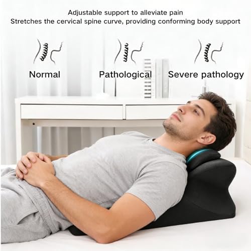 Couples Pillow Ergonomic Support Pillow Reading Pillow Memory Foam Lounger Cushion, 27-Degree Angle Design, NeckPillow, Contoured Multi-Position Support for Couples(Black,25"x22"x18") - Image 6