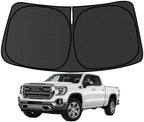 Customized Windshield Sun Shade for Chevrolet Chevy Silverado/Sierra 1500 2500 3500 2019-2026 Blocks UV Rays Accessories,1:1 Tailored Foldable Thickened Wear-Resistant Front Window Sunshade Visor by aatoppus