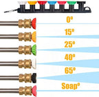 Pressure Washer Tips, Set of 7 Pressure Washer Nozzle Tips with Nozzle Holder, 1/4 Inch Quick Connect Power Washer Tips, 4000 PSI, Multiple Degrees Rinse Kit, Pressure Washer Accessories - Image 3