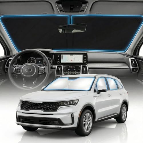 for Kia Sorento Windshield Sun Shade Cover - Custom Fit for Sorento Accessories 2021-2025 2026 Foldable Sunshade UV Protection & Heat Shield Sun Visor Accessories by Unknown