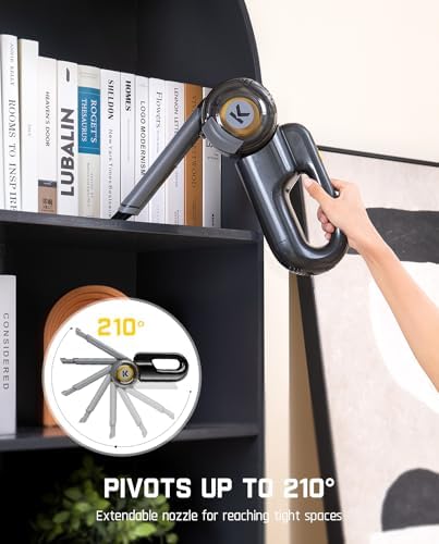 Fanttik Fold V10 Ultra Deluxe Handheld Vacuum Cordless, 17kPa Suction Power, Charging Base, Pivot Nozzle, Up to 35 Mins Runtime, Smart LED Display, Cordless Dustbuster Vacuum for Home, Car - Image 2