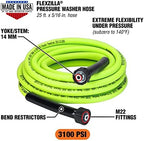 Flexzilla Pressure Washer Replacement Hose, 5/16 in. x 25 ft., 3100 PSI, M22 Fittings, No-Kink, Lightweight, ZillaGreen - Image 2