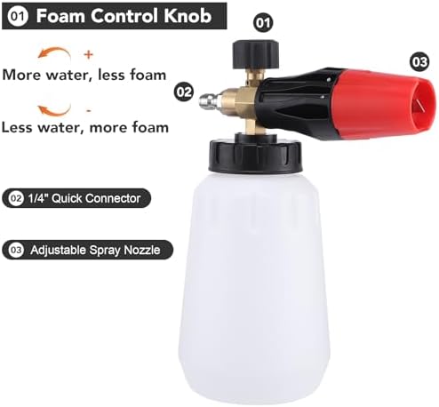 18-Pc Pressure Washer Accessory Kit with Foam Cannon, 5000 Psi - Image 3