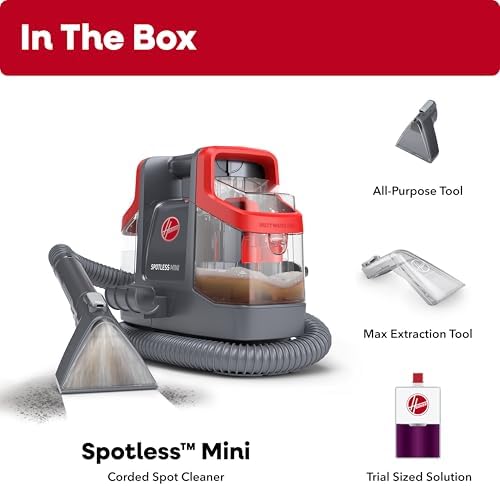 Hoover Spotless Mini Portable Spot Cleaner FH12300, Carpet and Upholstery Cleaner for Stairs, Furniture, Pet Messes and Cars, Compact Design, Easy Fill Tank, Self-Cleaning Hose, Lightweight - Image 2