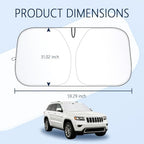 Car Windshield Sun Shade,Foldable Sun Shade for Car Windshield with Storage Bag Compatible with Jeep Grand Cherokee 2011-2026,Oxford Cloth Cars Suns Shades Keep Interior Cool - Image 2