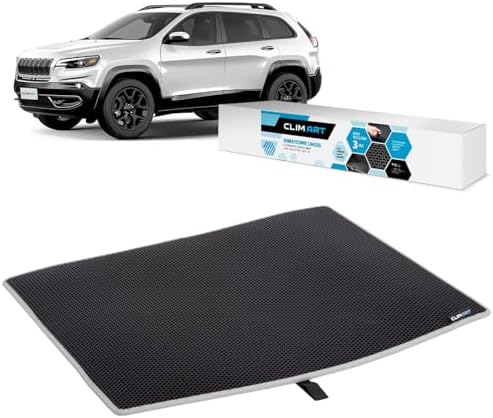 CLIM ART Cargo Liner for Jeep Cherokee 2019-2023 Custom Fit Trunk Mat, with Honeycomb Dirtproof & Waterproof Technology - All-Climate, Heavy Duty, Anti-Slip Cargo Liner, Luggage - FL04114197 by CLIMART