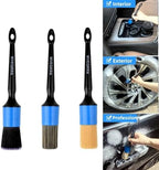 MVEQRRN 3pcs Car Detailing Brush Set,Boars Hair Detailing Brush Blue - Image 4