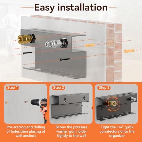 Foam Cannon Wall Mount and Pressure Washer Gun Holder Organizer - Image 5