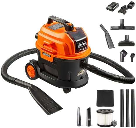 Armor All DAA202W 0901 2.5 Gal 20V Max Cordless Wet/Dry Vac Orange/Black by ArmorAll