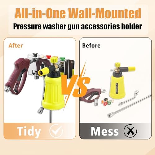 FIXFANS Pressure Washer Foam Cannon Holder, Wall Mounted - Image 2