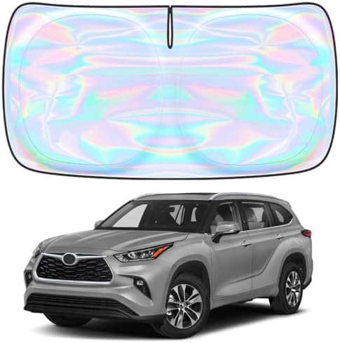 Windshield Sun Shade for Toyota Highlander 2020-2026 - 4 Layers Sunshade Compatible with Toyota Highlander Foldable Front Window Sunshade Sun Visor Protector Block UV Rays Keep Cars Cooler by Unknown