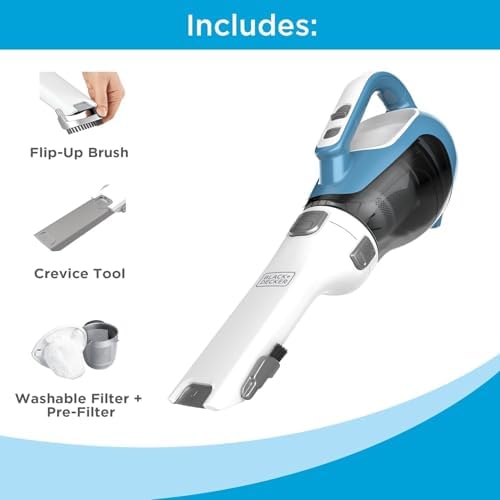 Black+Decker, Dustbuster AdvancedClean Handheld Vacuum Cordless, Compact Home and Car Vacuum with Crevice Tool, Rotating Nozzle and Charging Station - Image 2
