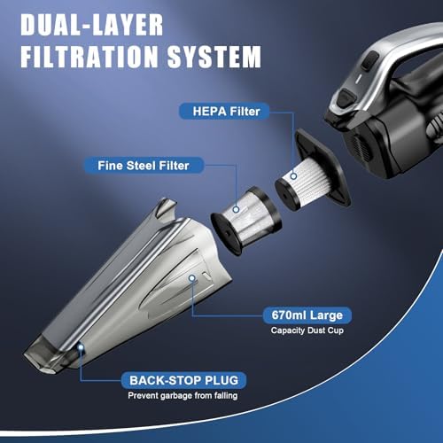 Car Vacuum Handheld Vacuum Cordless: 6-in-1 Portable Mini Vacuum Cleaner - Image 3