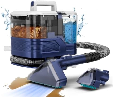 Portable Carpet Cleaner & Upholstery Cleaner Machine - 21Kpa Carpet Cleaner Machine, Self-Cleaning, Deep Cleaner for Pet Stains, Cars, Couch, Rug, Furniture with Dual Brush, Large Tank, Blue by yoomie
