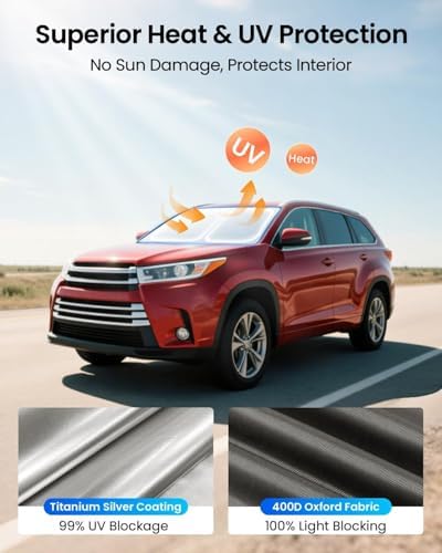 REEVAA Car Windshield Sun Shade for Toyota Highlander (2026-2020) - Image 3