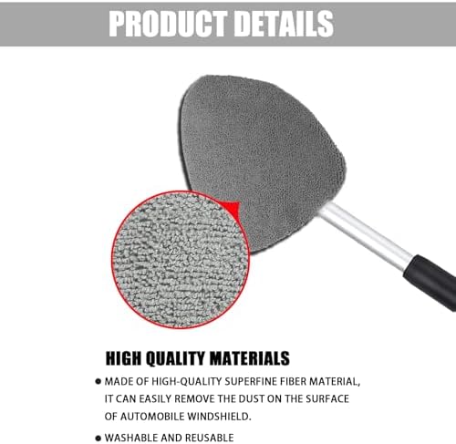 Car Window Cleaner, Car Cleanser Brush, Car Accessories Car Cleaning Supplies Tools, Car Cleaning Kit with Extendable Handle, Microfiber Cloth, Spray Bottle, Fits All Cars - Image 6