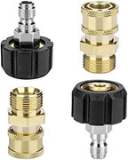 Pressure Washer Quick Connect, M22-14MM To 1/4 Inch Adapter Fittings, 2 Set by Petutu
