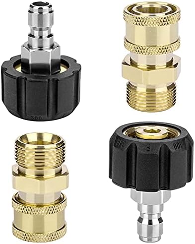 Pressure Washer Quick Connect, M22-14MM To 1/4 Inch Adapter Fittings, 2 Set by Petutu