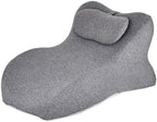 27° Angle Perfect Position Ergonomic Memory Foam Wedge Pillow, Provides Waist and Neck Contoured Support (Dark Gray) (Light Gray) by Unknown