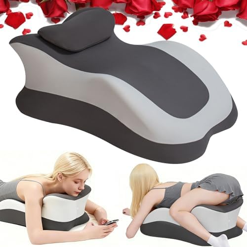 Intimacy Pillow Wedge - Sweet Spot Pillow for Couples, Memory Foam Ergonomic Support Cushion, Multi-Position Couples Pillow, Removable Washable Cover for Relaxation & Play (Dual Grey) by Paxato
