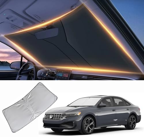 Windshield Sun Shade for Volkswagen Passat Front Window Shades Cover for 2012-2022 Passat Windshield Sun Visor Protector Car Accessories by LZYYQX