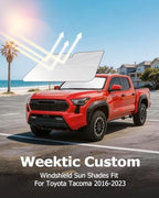 Weektic Truck Windshield Sun Shade Umbrella for Tacoma/Colorado/Canyon/Santa Cruz - Double Thickened Ice Crystal Coating, Sun & Heat Protection, Keep Cool & Protect Interior - Image 5