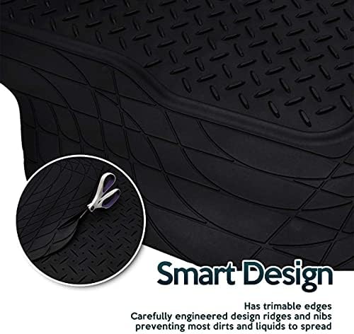 ZONETECH All Weather Rubber Semi Pattern Cargo Liner Trunk Floor Mat – Premium Quality Black Heavy Duty Cargo Trunk Floor Mat - Image 3