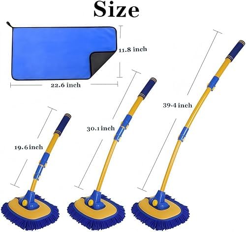 BMLEI Car Wash Brush with Long Handle, Cleaning Mop Car Wash Kit,Blue - Image 2