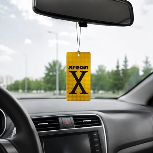AREON X Gold Hanging Car Air Freshener - Long Lasting Premium Fragrance - Elegant Vehicle Scent Freshener for Cars, SUVs, Trucks, RVs - Easy Hang Design - Stylish Interior Accessory (Pack of 3) - Image 2