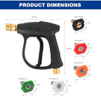 High-Pressure Car Washer Gun, M22-14 Thread Cleaning Sprayer Gun with 1/4" Quick Connect Outlet, 1422 PSI Max Pressure Power Sprayer Tool with 5 Nozzles for Vehicle Washing - Image 2