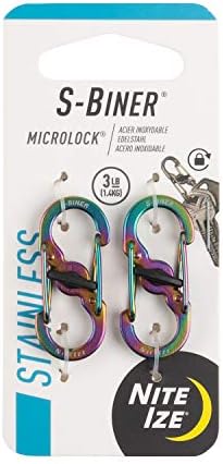 Nite Ize LSBM-07-2R3 S-Biner MicroLock Locking Keychain Carabiner, Spectrum by NiteIze