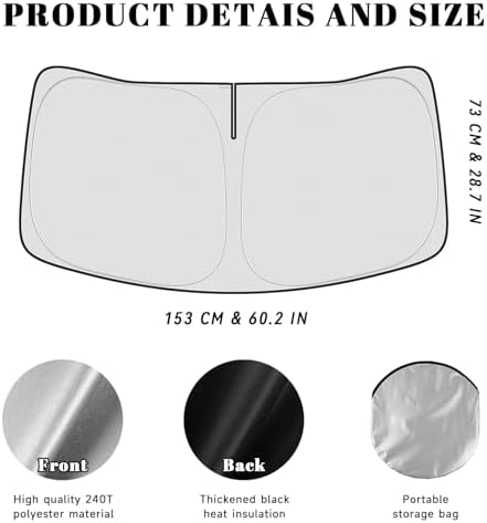 Car Windshield Sun Shade for Ford 2011-2019 Explorer Accessories (OEM Design) Reflective Foldable Heat Insulation Sunshade for Ultimate Protection - Image 5