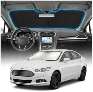 for Ford Fusion Sun Shade Windshield Cover - Custom Fit Fusion Accessories 2013-2021 Sunshade Foldable UV Protection & Heat Shield Sun Visor Accessories by Unknown