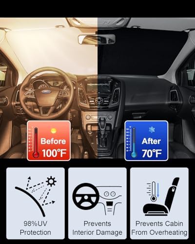Foldable Front Windshield Sunshade fit for Ford Focus 2012-2018 - Image 2