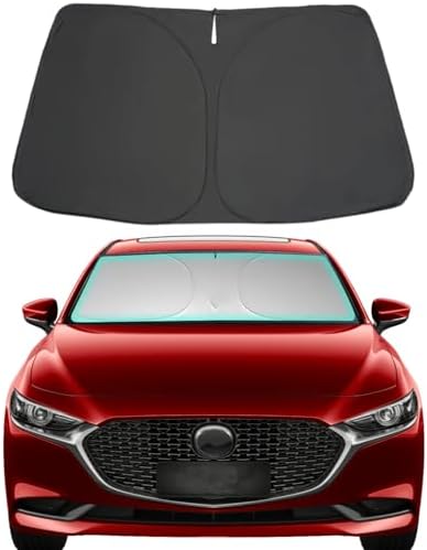 Windshield Sun Shade for 2019-2025 2026 Mazda 3 Upgrade 4-Layer 240T Car Windshield Accessories by Unknown