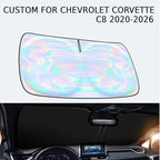 Windshield Sun Shade for Chevrolet Corvette C8 2020-2026 - 4 Layers SunShade Compatible with Chevrolet Corvette C8 Foldable Front Window Sunshade Sun Visor Protector Block UV Rays Keep Your Car Cooler - Image 2