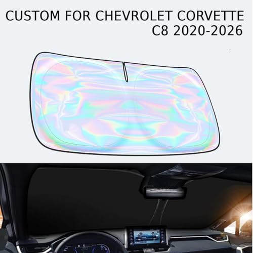 Windshield Sun Shade for Chevrolet Corvette C8 2020-2026 - 4 Layers SunShade Compatible with Chevrolet Corvette C8 Foldable Front Window Sunshade Sun Visor Protector Block UV Rays Keep Your Car Cooler - Image 2