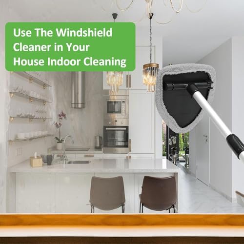 Beieverluck 3 Pieces Windshield Cleaning Tool Inside Car Window Cleaner Cleaning Tool with Extendable Handle, 9 Microfiber Pads and 3 Spray Bottles Car Auto Glass Wiper Kit - Image 7