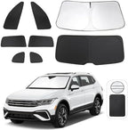 TINGLU 8PCS Window Shades for Volkswagen VW Tiguan 2018-2023 Accessories Car Side Full Windows Rear Triangular Windshield Sun Shade Sun UV Rays & Privacy Protection for Camping,Napping,and Relaxing by TINGLU