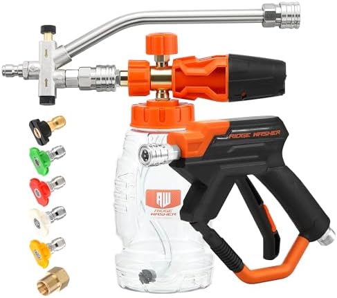 RIDGE WASHER Pressure Washer Gun Foam Cannon, Dual Connector Accessory by RIDGEWASHER