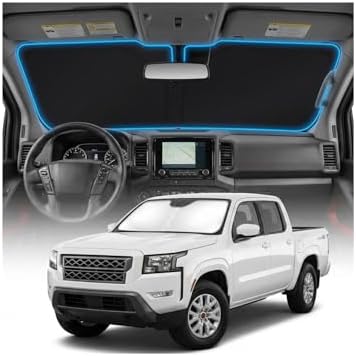 for Nissan Frontier Sun Shade Windshield Cover - Custom Fit Frontier Accessories 2022-2025 2026 Sunshade Foldable UV Protection & Heat Shield Sun Visor Accessories by Unknown