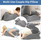 Intimacy Pillow Wedge - Sweet Spot Pillow for Couples, Memory Foam Ergonomic Support Cushion, Multi-Position Couples Pillow, Removable Washable Cover for Relaxation & Play (Full Grey) - Image 3