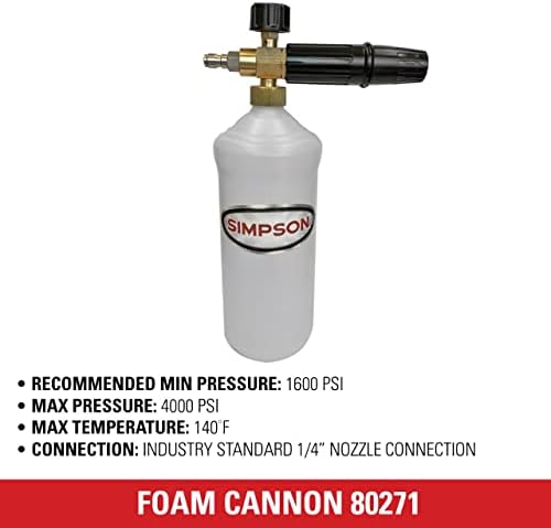 Simpson Pressure Washer Foam Cannon, 1/4" Quick Connect, 1 Liter, 80271 - Image 5