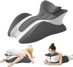 27° Curved Ergonomic Multi-Position Support Pillow, Memory Foam Body Cushion with Adjustable Neck Rest, Removable Washable Cover for Indoor Bed Relaxation,White by Unknown