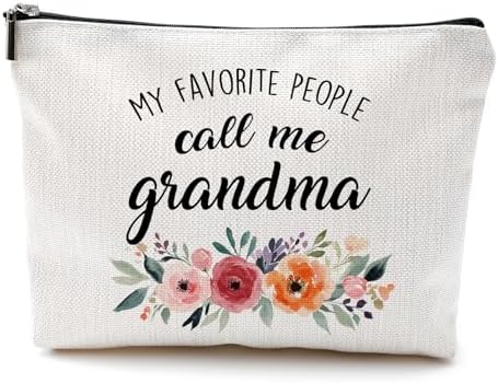 DILSJ Grandma Gifts Makeup Bag, Grandma Gifts For Christmas From Grandson Grandkids Cosmetic Bags For Women, Grandmother Gift Zipper Makeup Pouch Travel Organizer Toiletry Bag by DILSJ