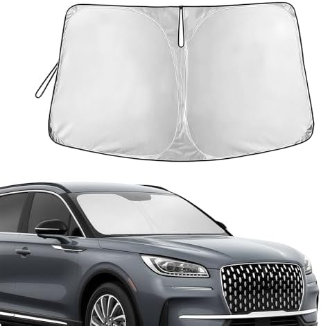 Windshield Sun Shade, Foldable Front Window Shades Cover for Windshield Sun Visor Protector, Keep Car Interior Cool, Universal Fit for Mini Compact Car Hatchback (55.12" x 27.56 ") by Unknown